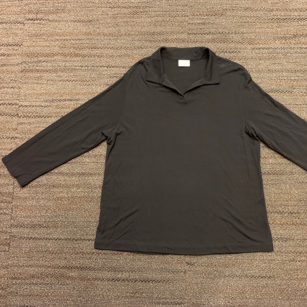 Black Eileen Fisher leisure top, long-sleeved